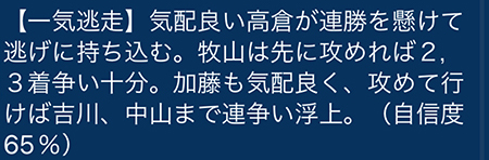 直前予想ドットコムのコメント